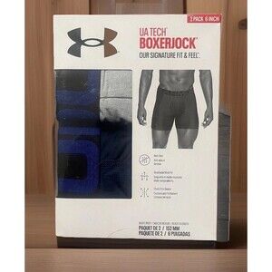 Under Armour UA Tech Boxerjock Mens 4XL Blue Gray 6" Performance Briefs